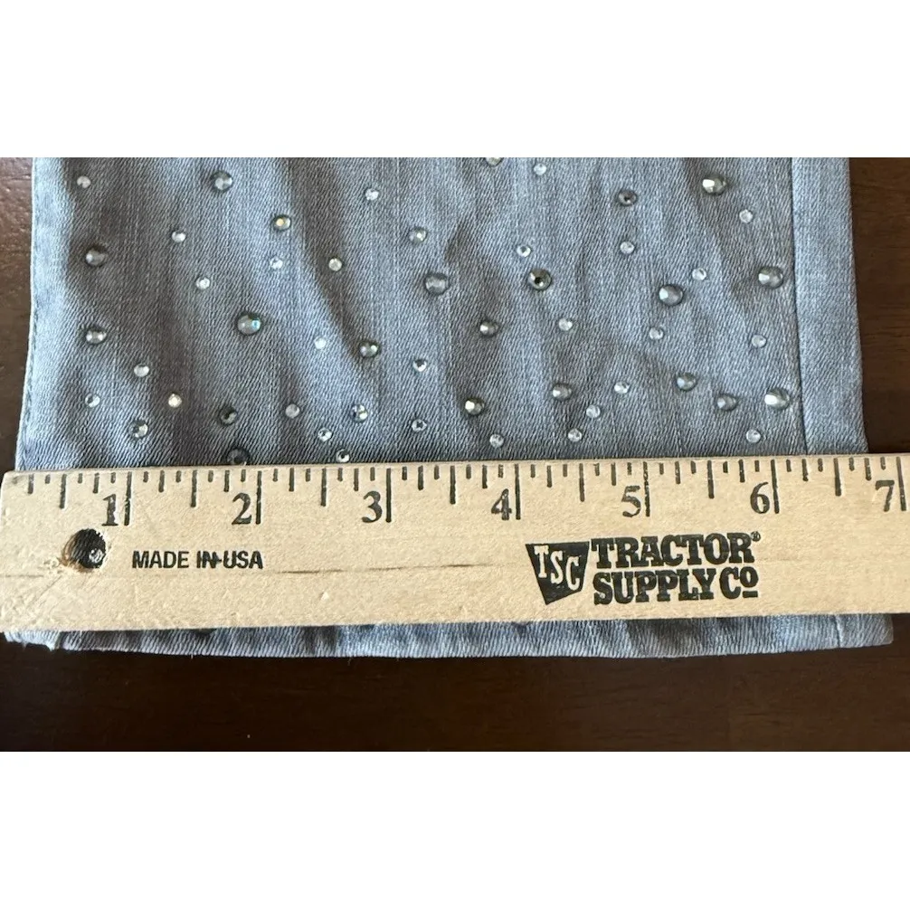 Chicos 2.5 US 14 Slimming Girlfriend Slim Leg‎ Ankle Grey Denim Jeans Rhinestone - Image 10