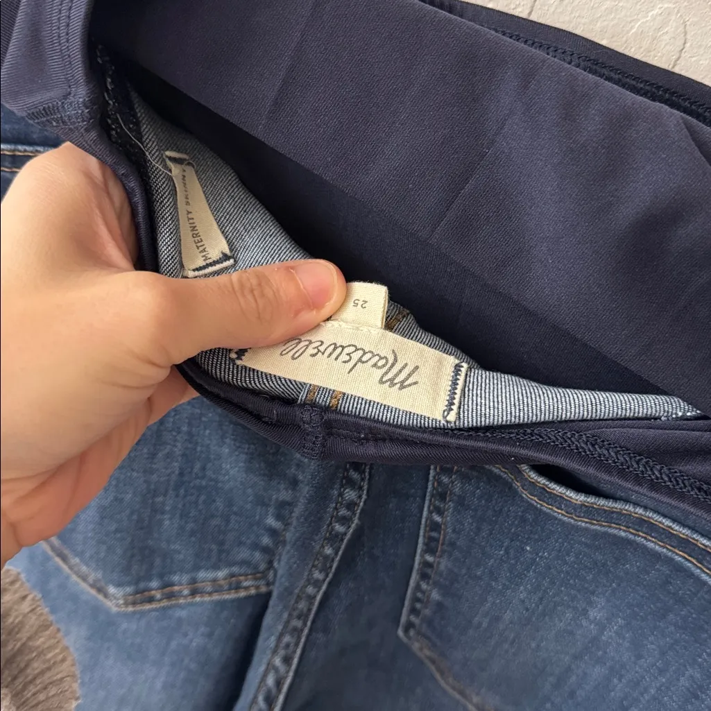 Madewell 25 Over the Belly Skinny Dark Wash Denim Maternity Jeans - Image 6