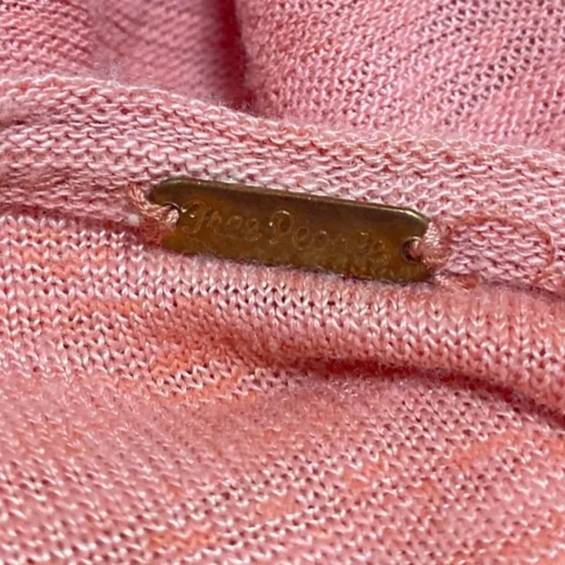 Free People Don't Call Me Baby Pink Smocked Long Sleeve Peplum Blouse Top Size M - Image 4