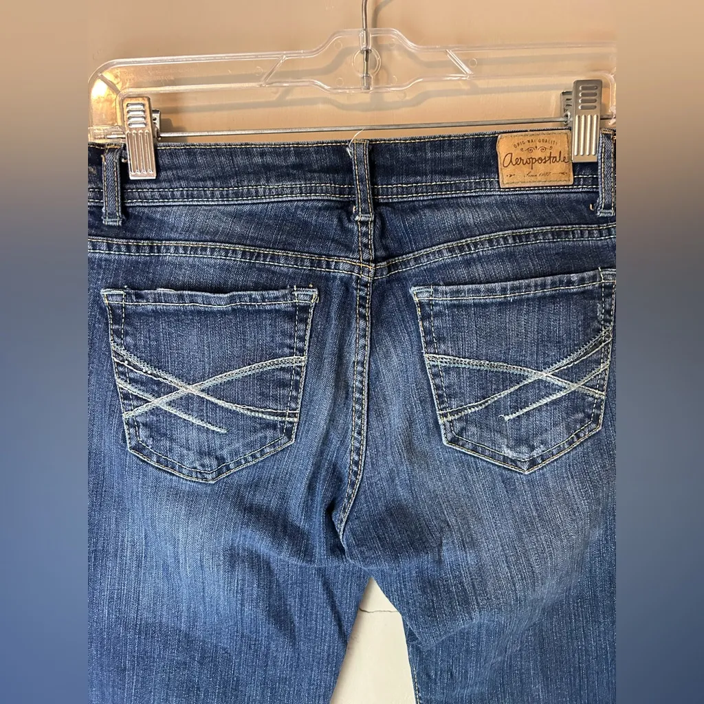 Aeropostale Y2K Chelsea Bootcut Low Rise Dark Wash Denim Jean Size 5/6 Regular - Image 8