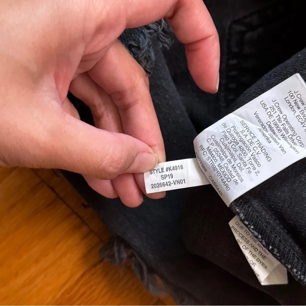 Madewell Rigid Denim A-Line Skirt Charcoal Gray 26 EUC Goth Grunge Witchy Frayed - Image 14