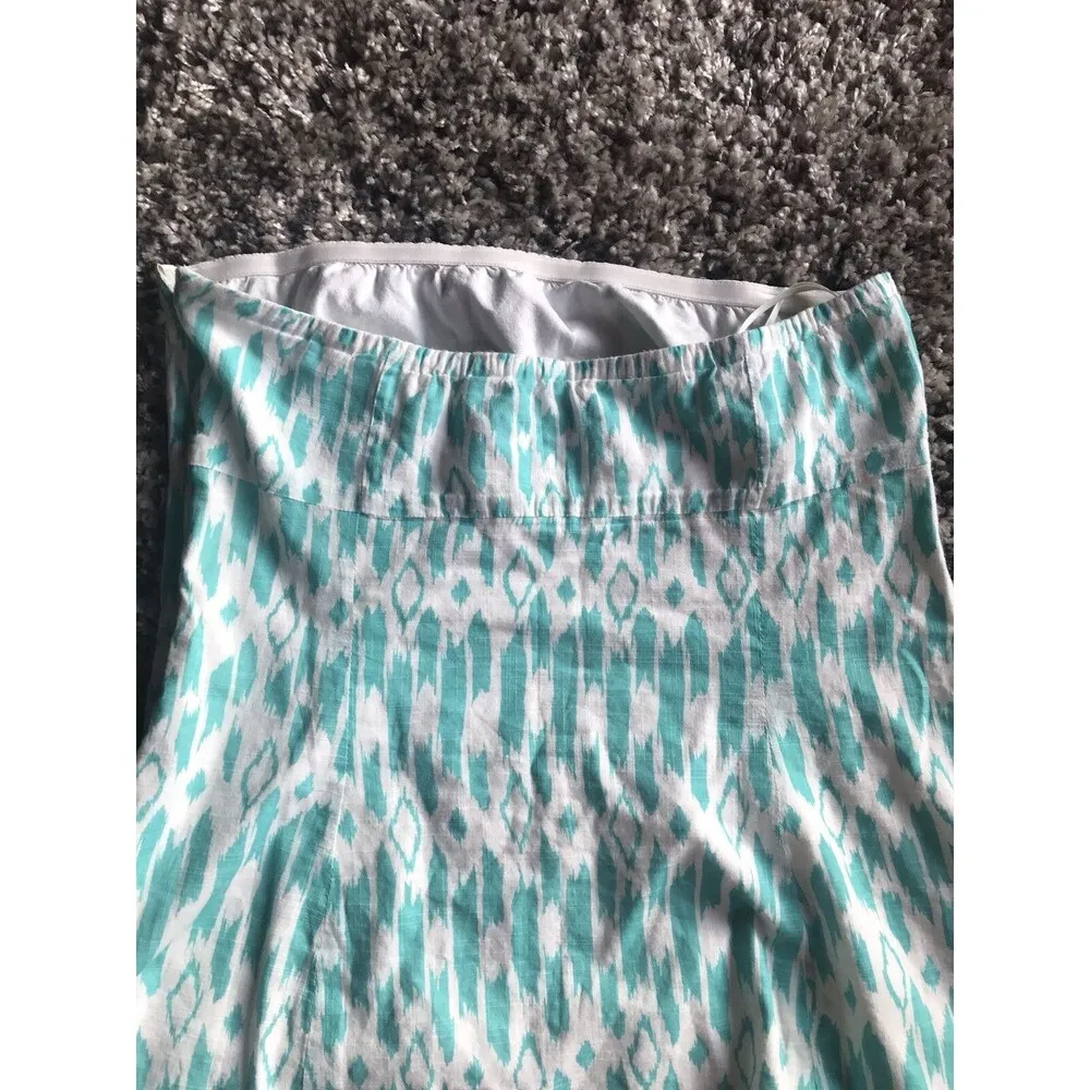 J Crew Tub Top Sz 4 Strapless teal ivory empire waist lined side zipper 12643 - Image 11