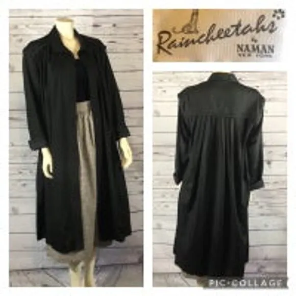 Raincheetahs by NAMAN New York long rain coat size 12 Black - Image 2