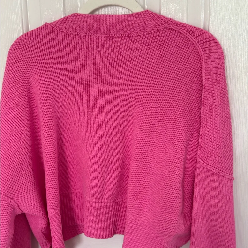 Free People Vibrant Pink Crew Neck Sweater - Image 6