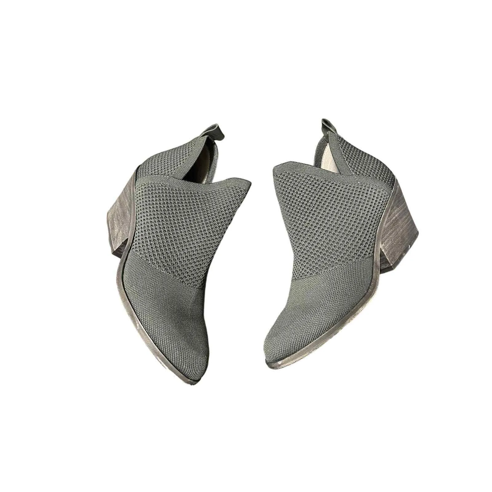 Eileen Fisher Joss Knit Ankle Boot Slip On Womens Size 7.5 Gray Ankle Bootie - Image 3