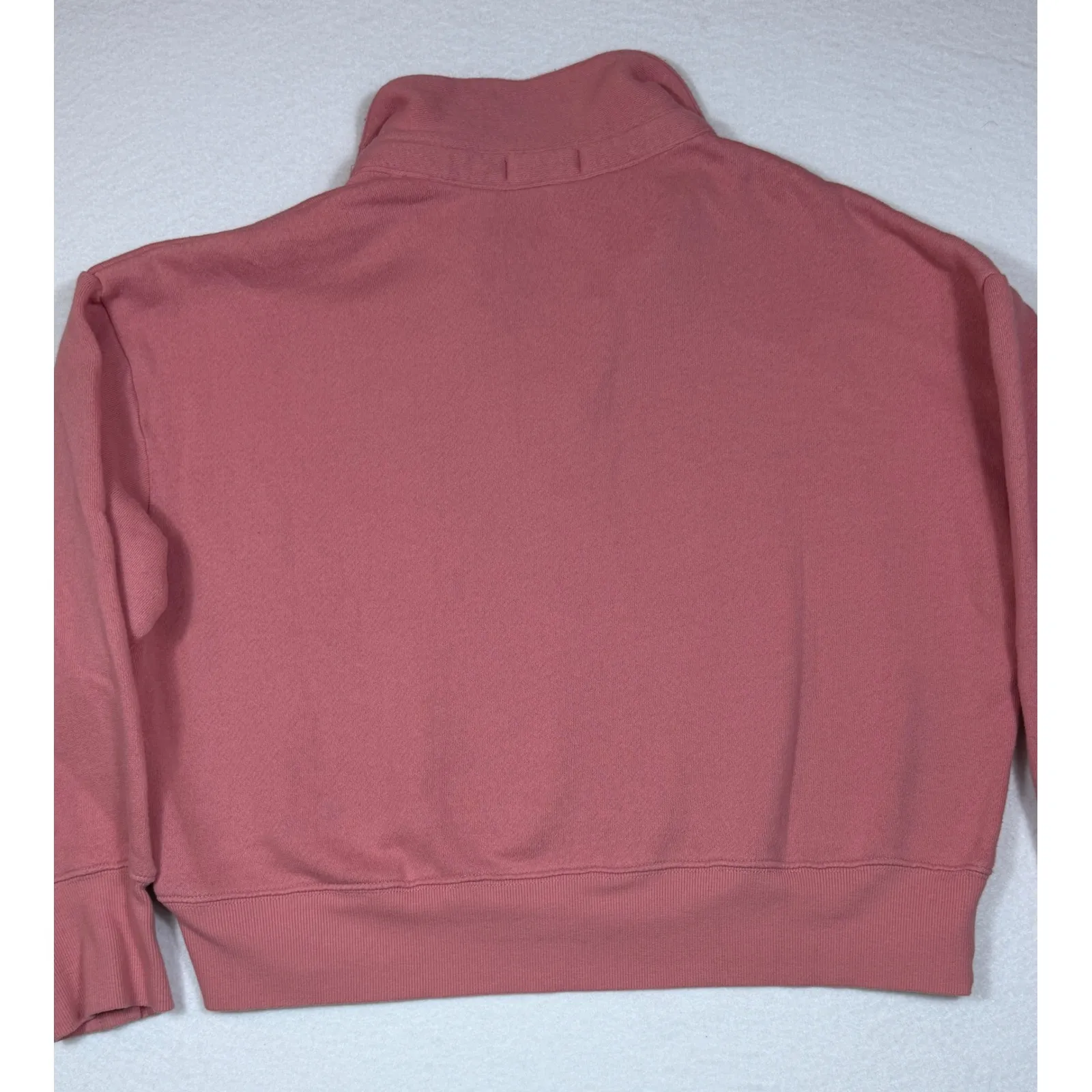 Z Supply Pink Collared V Neck Cropped Sweatshirt Pullover Women Size M - Image 7