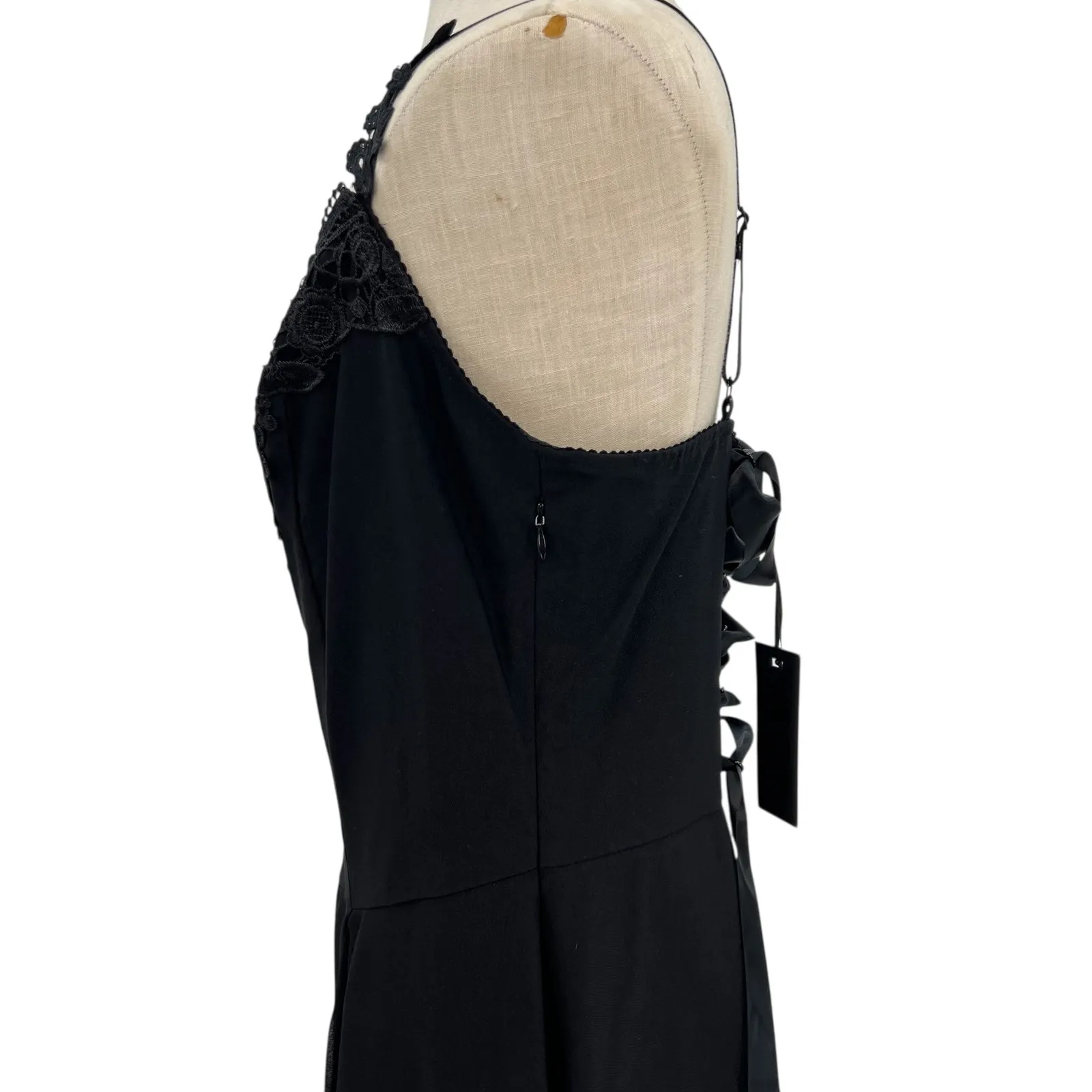 Dolls Kill Widow Darkest Desires Lace Mini Dress‎ Corset Lace-Up Black Size XL - Image 7