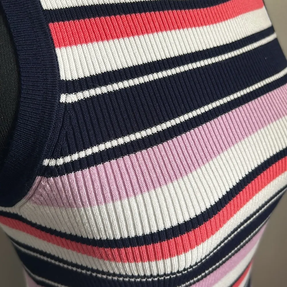 New Women’s Laundry By Shelli Segal Striped Ribbed Knit Scalloped Tank Top - Image 11