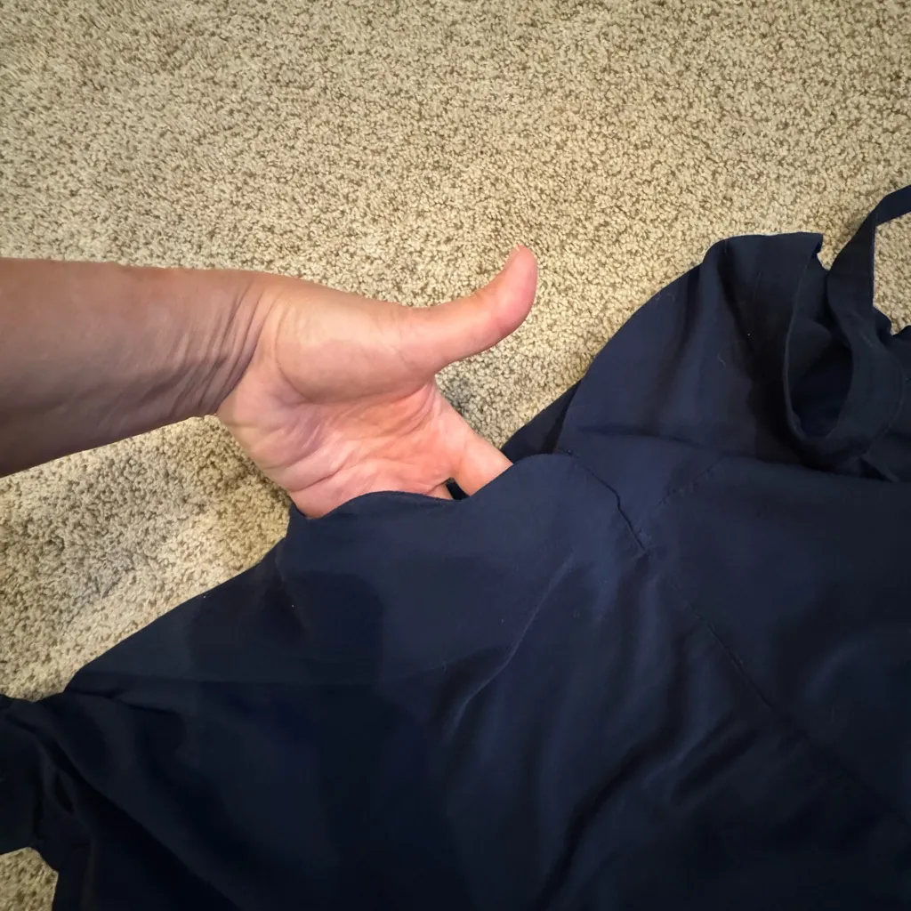 41 Hawthorn Navy Scalloped Romper 1X | Coastal Granddaughter Brunch Fall Outfit Blue Size XL - Image 8