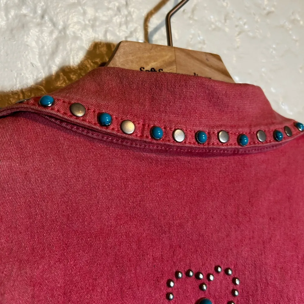 DH2 by Diane Gilman Embellished Pink Denim Jacket womens size 1X‎ studded - Image 14