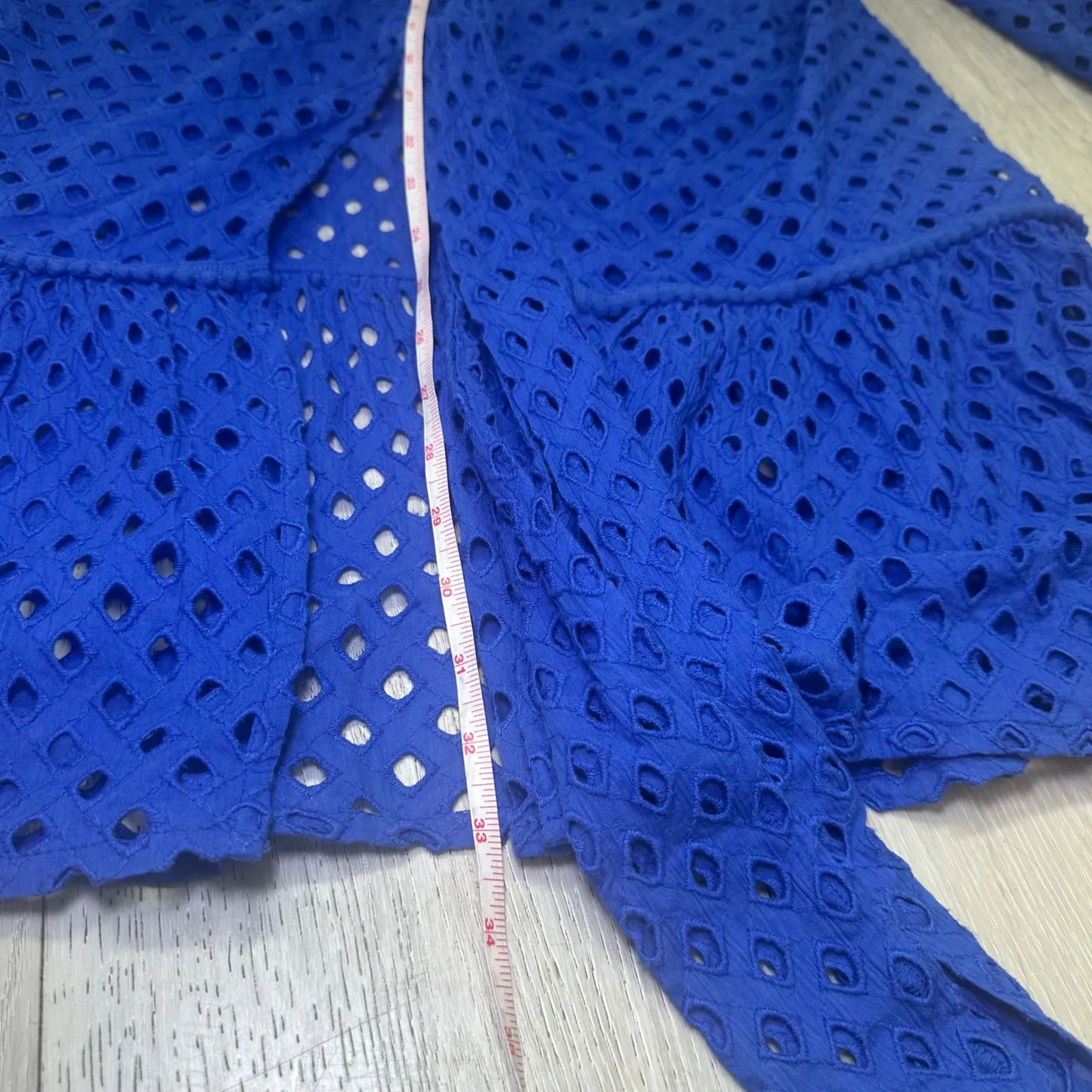 Ramy Brook cotton tie front Caya mini dress swim baithingsuit coverup blue large - Image 3