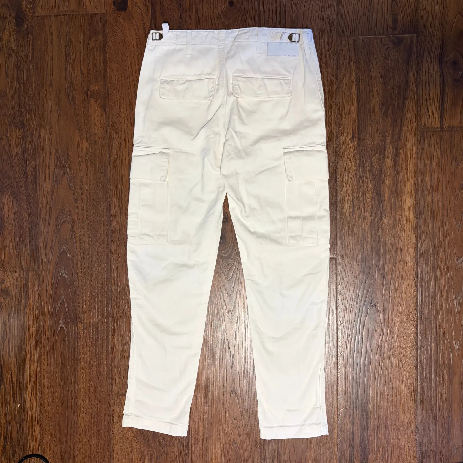 RE/DONE‎ Originals Sz 27 Off White Cargo Pant Jeans Women's Cotton Straight Leg - Image 7