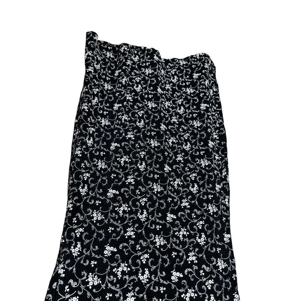 Vintage Spice‎ Clothing 90s Flower Print Dress Size M Black Size M - Image 3