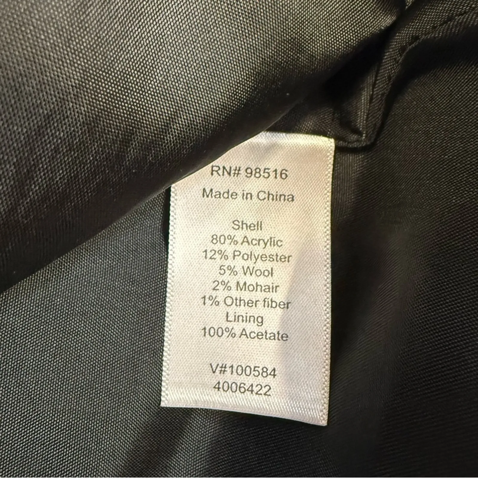 Coldwater Creek Moto Blazer Jacket Black White Wool Mohair Women’s 10 Petite - Image 7