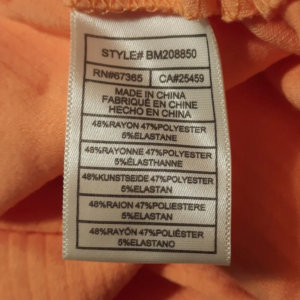 Steve Madden's BB Dakota Dress Women's Size Medium Orange Ruched Short Sleeve - Image 8