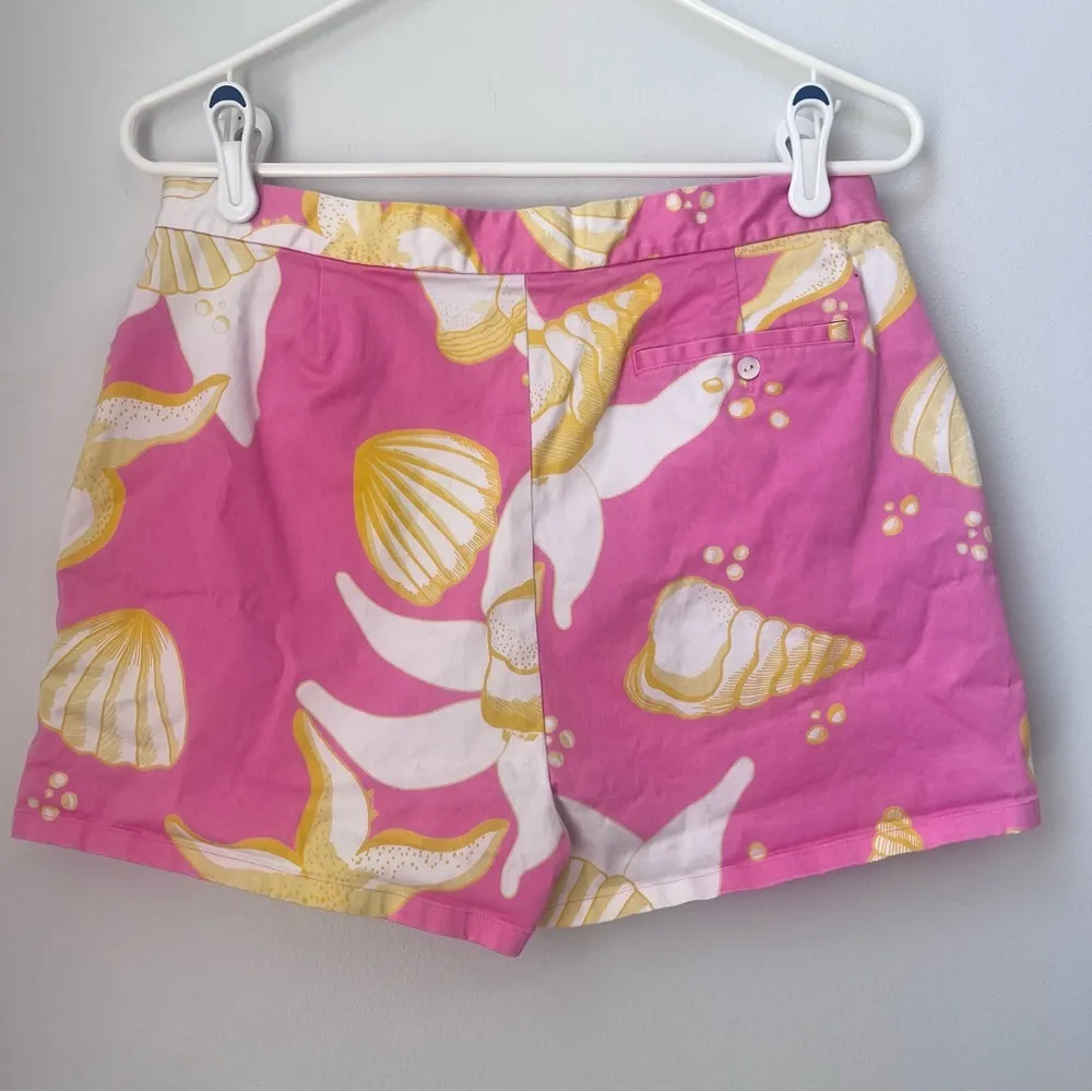 Coastal High Waisted Shell Print Pink Shorts Size 10 - Image 6