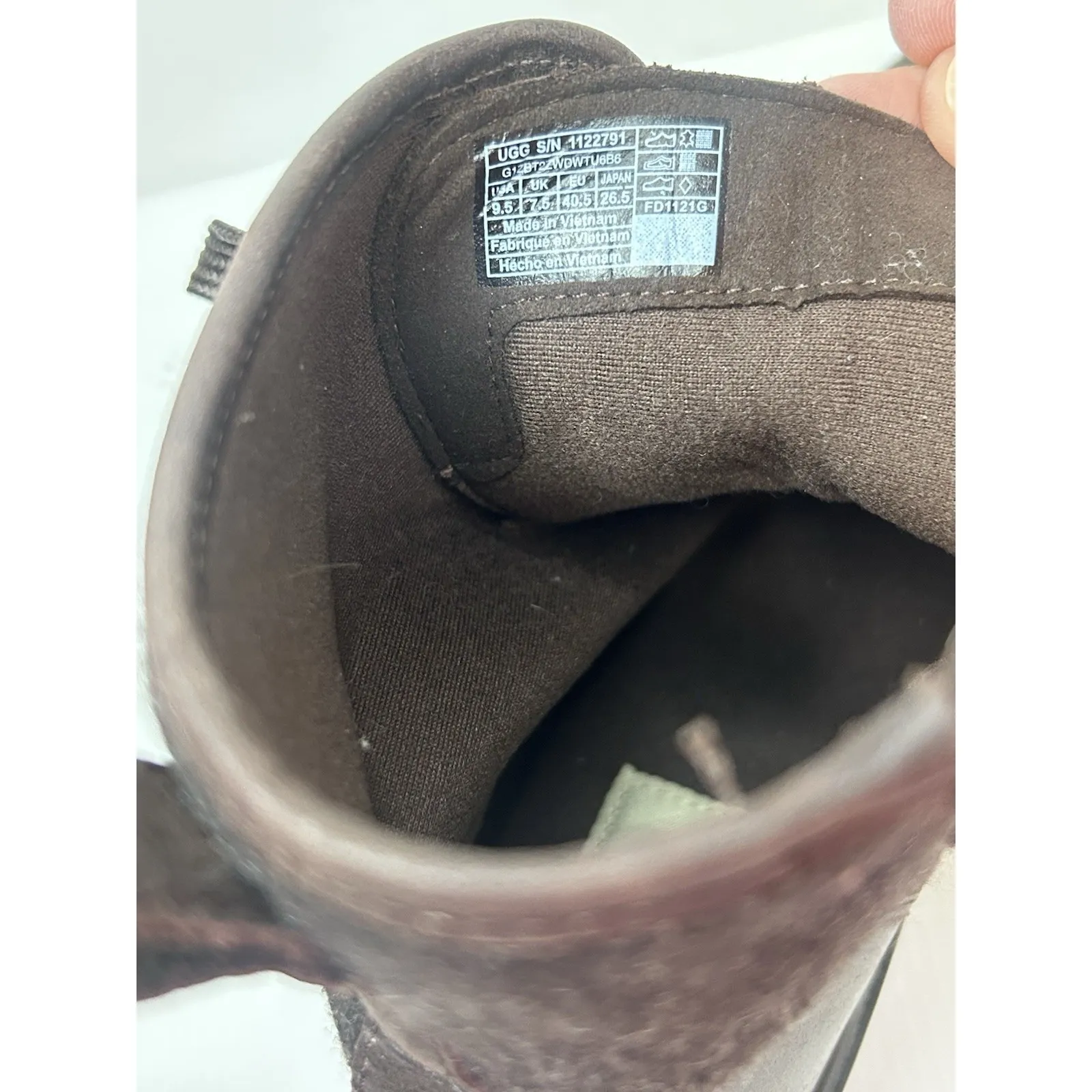 UGG HAPSBURG Lace Up Wool Boot Shoe 9.5US STOUT Brown Leather & Wool $150 MSRP - Image 7