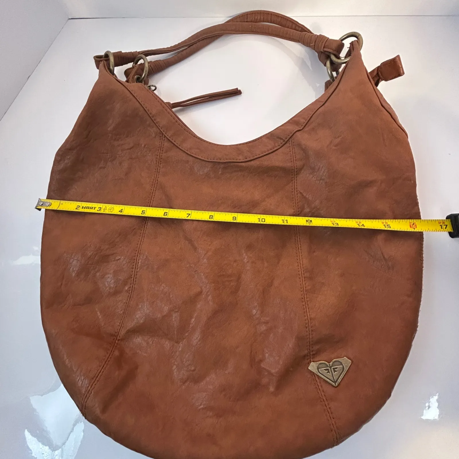 Roxy Brown Faux Leather Hobo Shoulder Bag Purse - Image 15