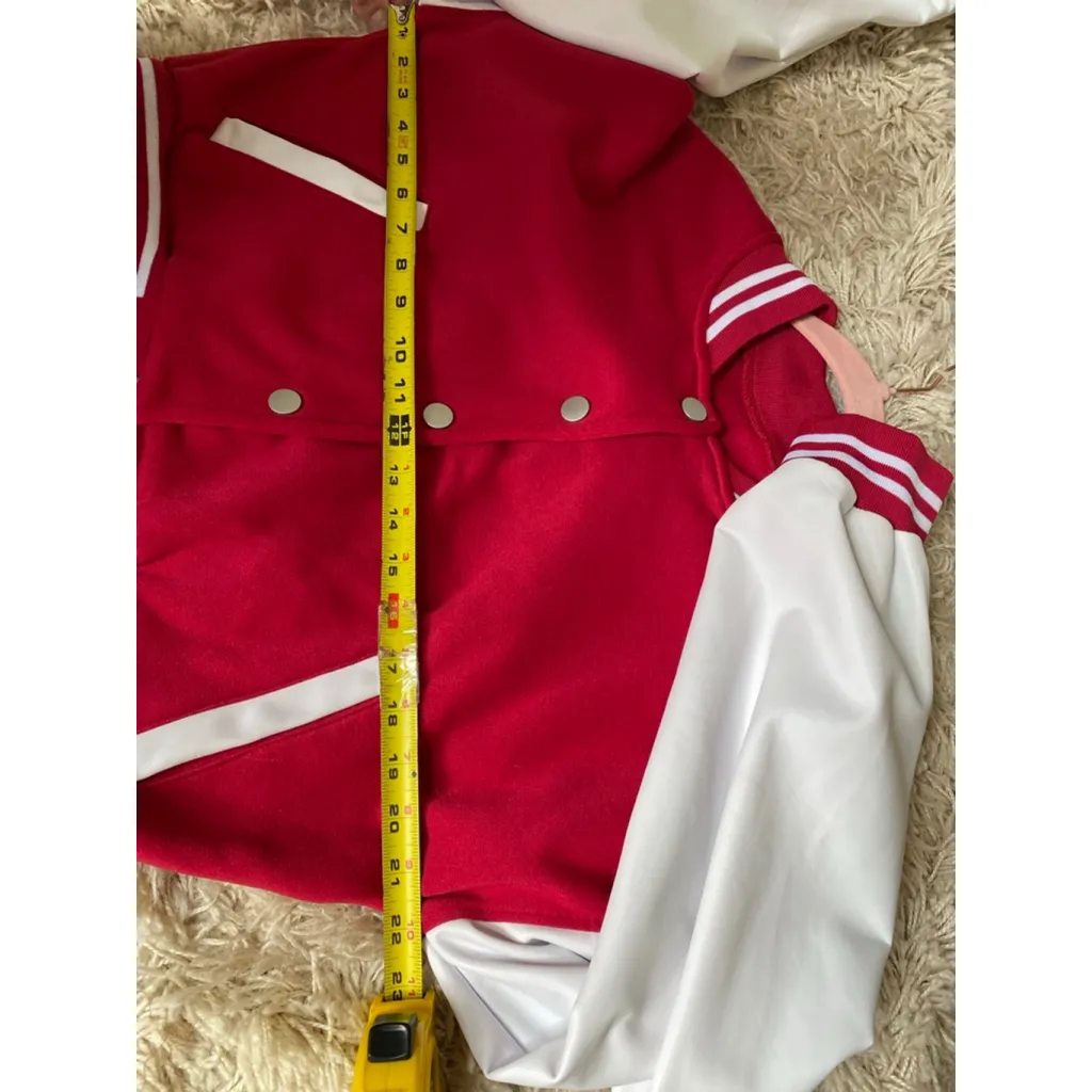 J&K Varsity Lounge Set Red White Letterman L Jogger Jacket College TikTok Sport - Image 11