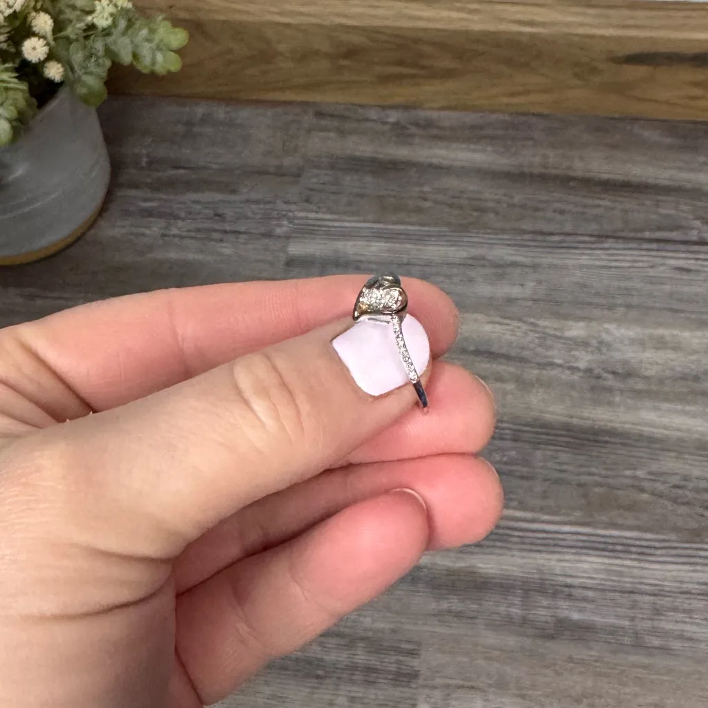 1/10 Carat CTTW Diamond Two Tone Heart Ring Sterling Silver Rolled Gold Size 7 - Image 6