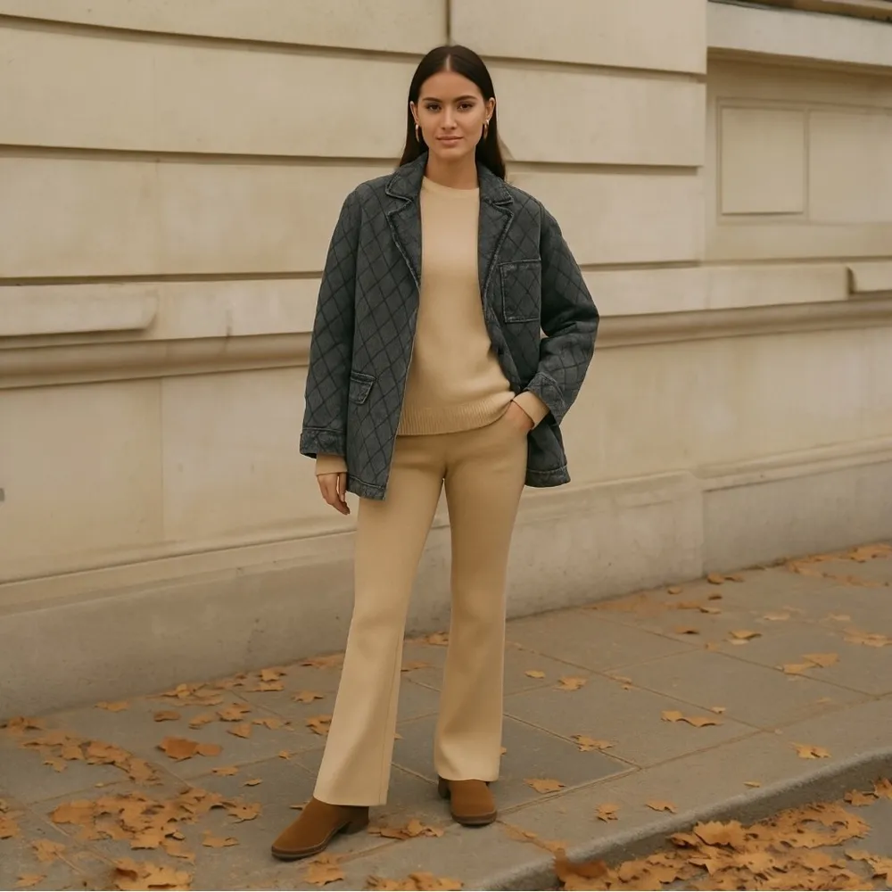 YFB Young Fabulous & Broke Walker Mineral Wash Black Quilted Denim Coat Jacket S - Image 6