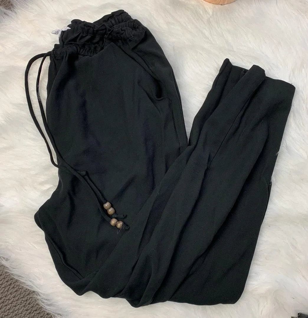 Black Paper Bag Pants - Image 2