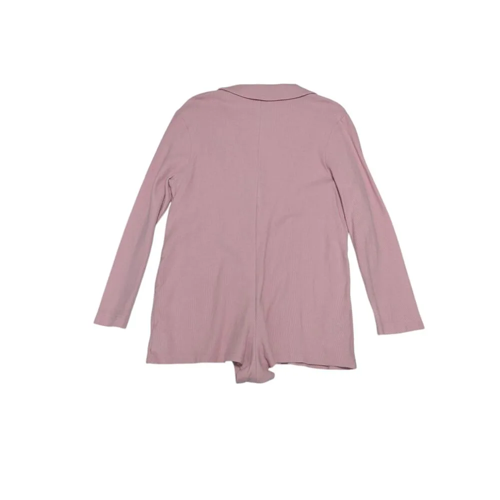 Free People FP Beach Lizzie Blazer Romper Knit Baby Pink One Piece Womens Medium - Image 3
