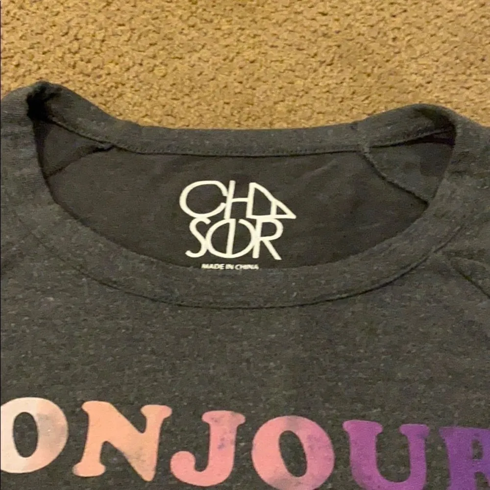 Chaser Dark Grey ‘Bonjour Weekend’ Sweatshirt - Image 4