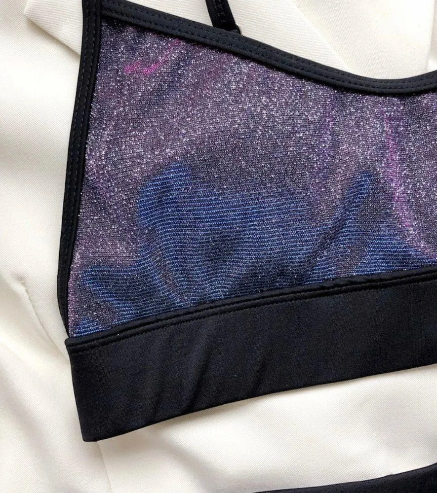 galaxy glitter high waist bikini set Size L - Image 4