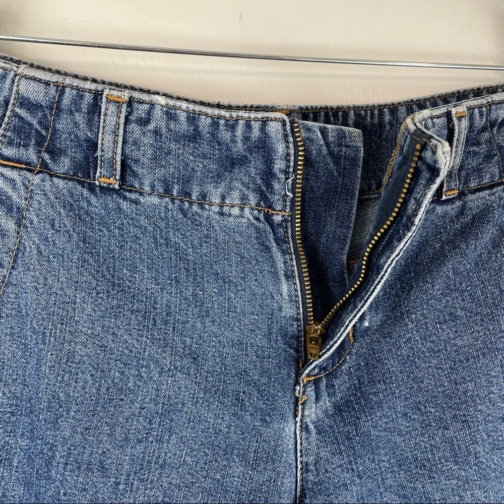 Vtg Y2K Xhilaration Zip Front Flare Denim Jeans Sz 4 Medium Dark Wash - Image 6