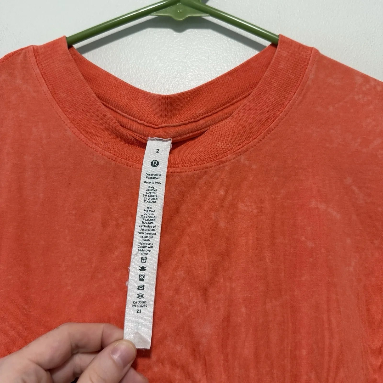 Lululemon All Yours Pima Cotton Tank‎ Top in Cloudy Wash Flare Size 2 - Image 5