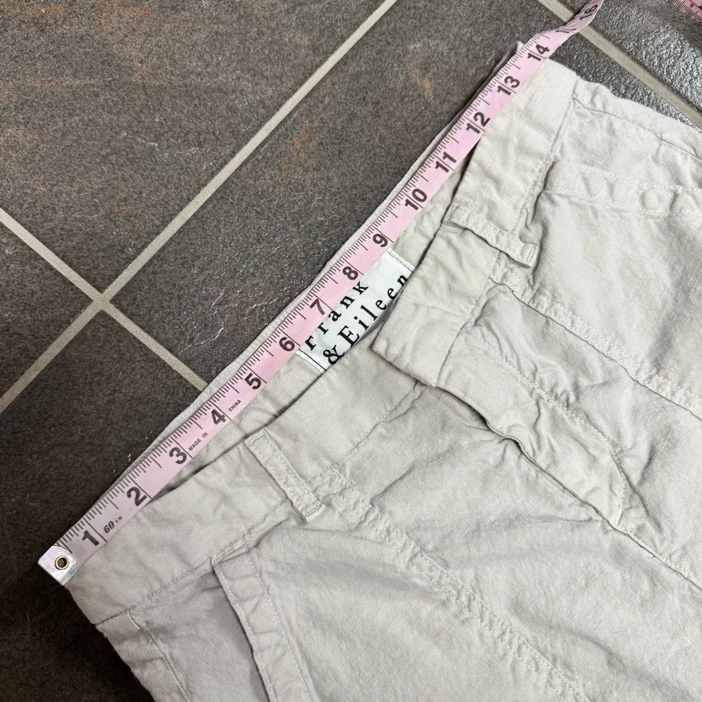 Frank & Eileen Jameson Utility Joggers Cropped Pants Linen Blend Cream 6 - Image 11