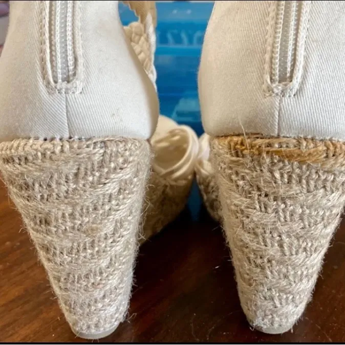 Brash Ivory braided  t-strap wedges-  - Image 8