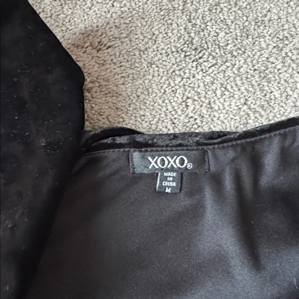 XOXO Black Velour Jumpsuit SIZE M - Image 4