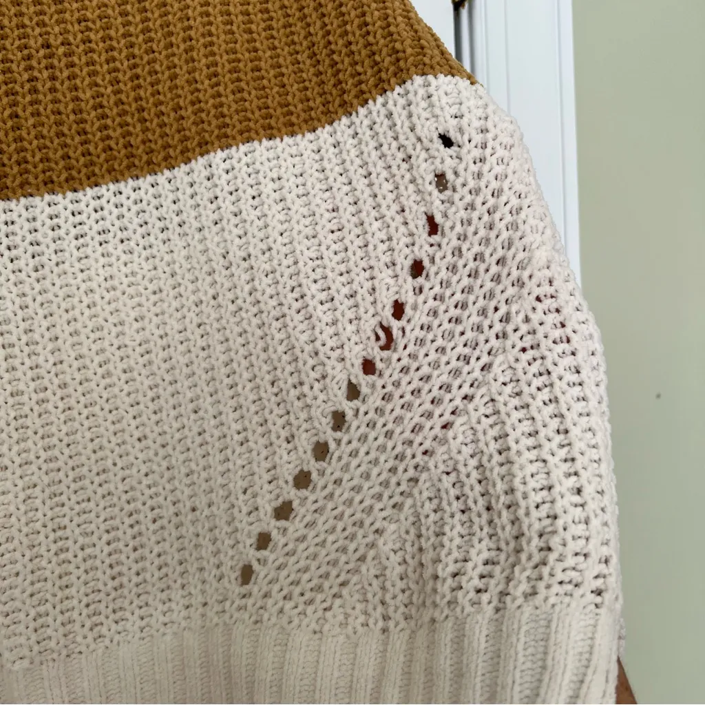 True Craft oversized chunky sweater color block XS - Image 6