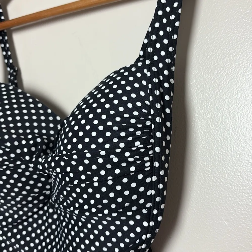 Niptuck Multi Fit Cup One Piece Swimsuit Black White Polka Dot Size 8 - Image 5