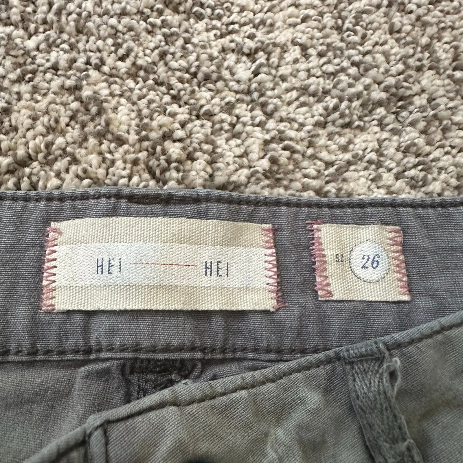 Hei Hei Anthropologie gray tie-dye cargo straight-leg pants size 26 - Image 6