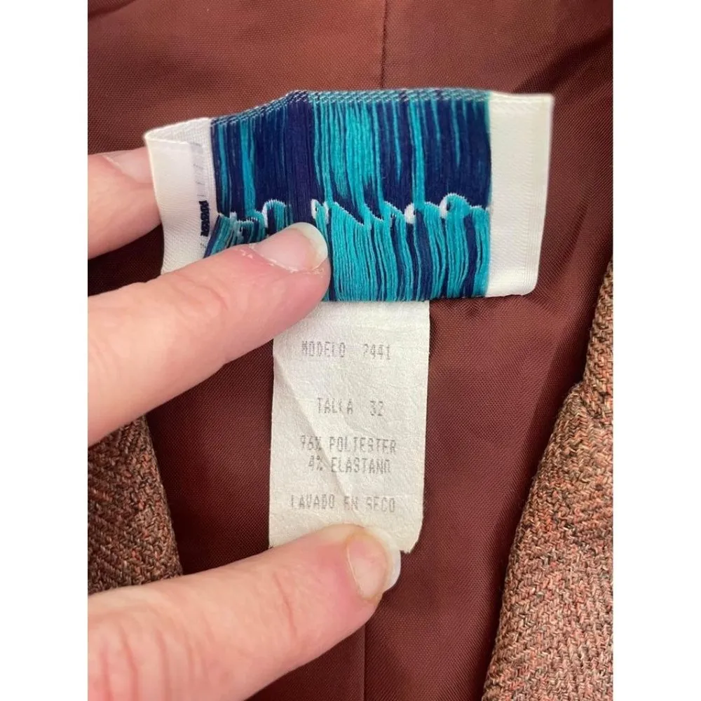 Ti Amo Vintage 70s Brown Tweed Wool Blend Blazer and Pants Suit Set Size undefined - Image 4