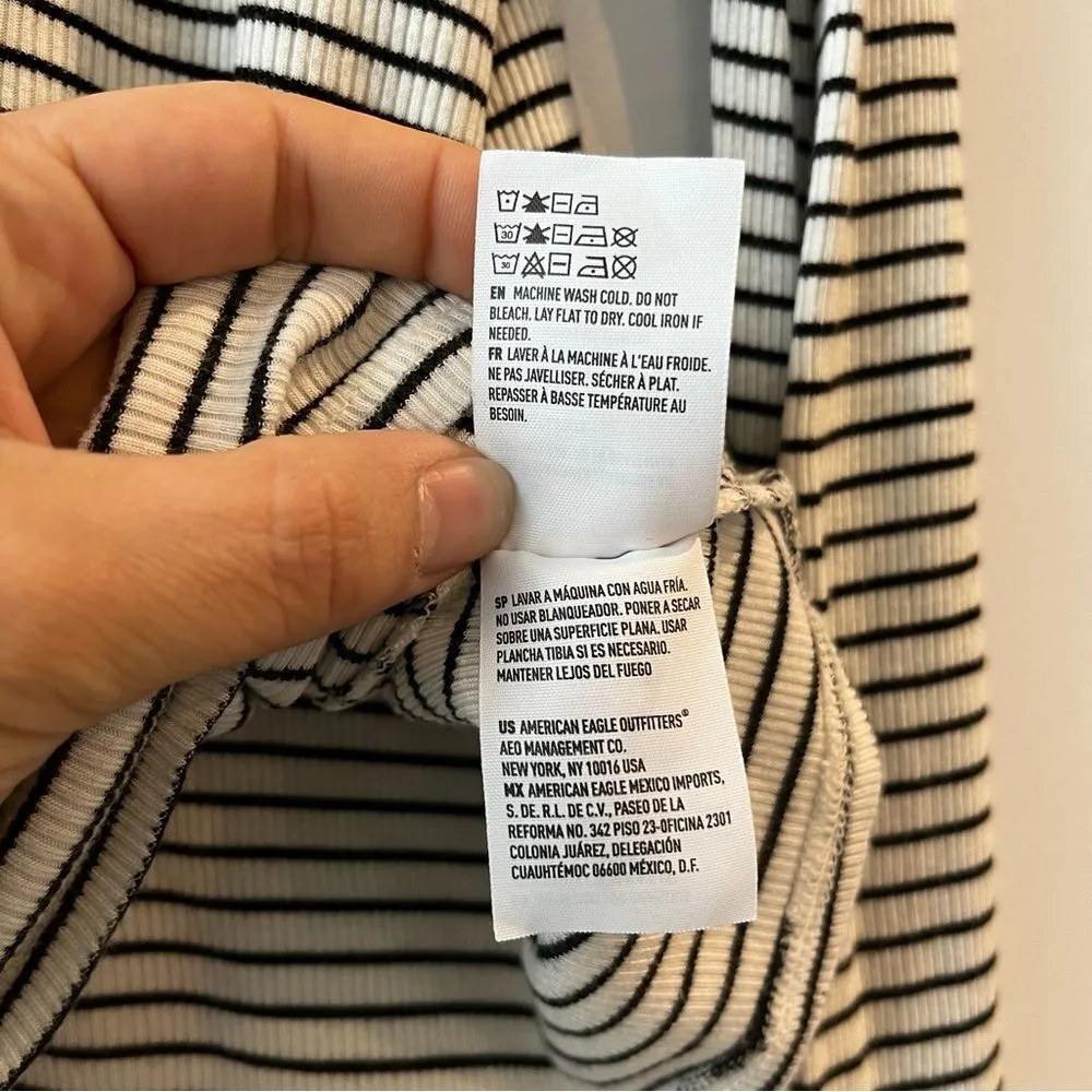 American Eagle Soft & Sexy Striped Mock Neck Long Sleeve Size M - Image 5