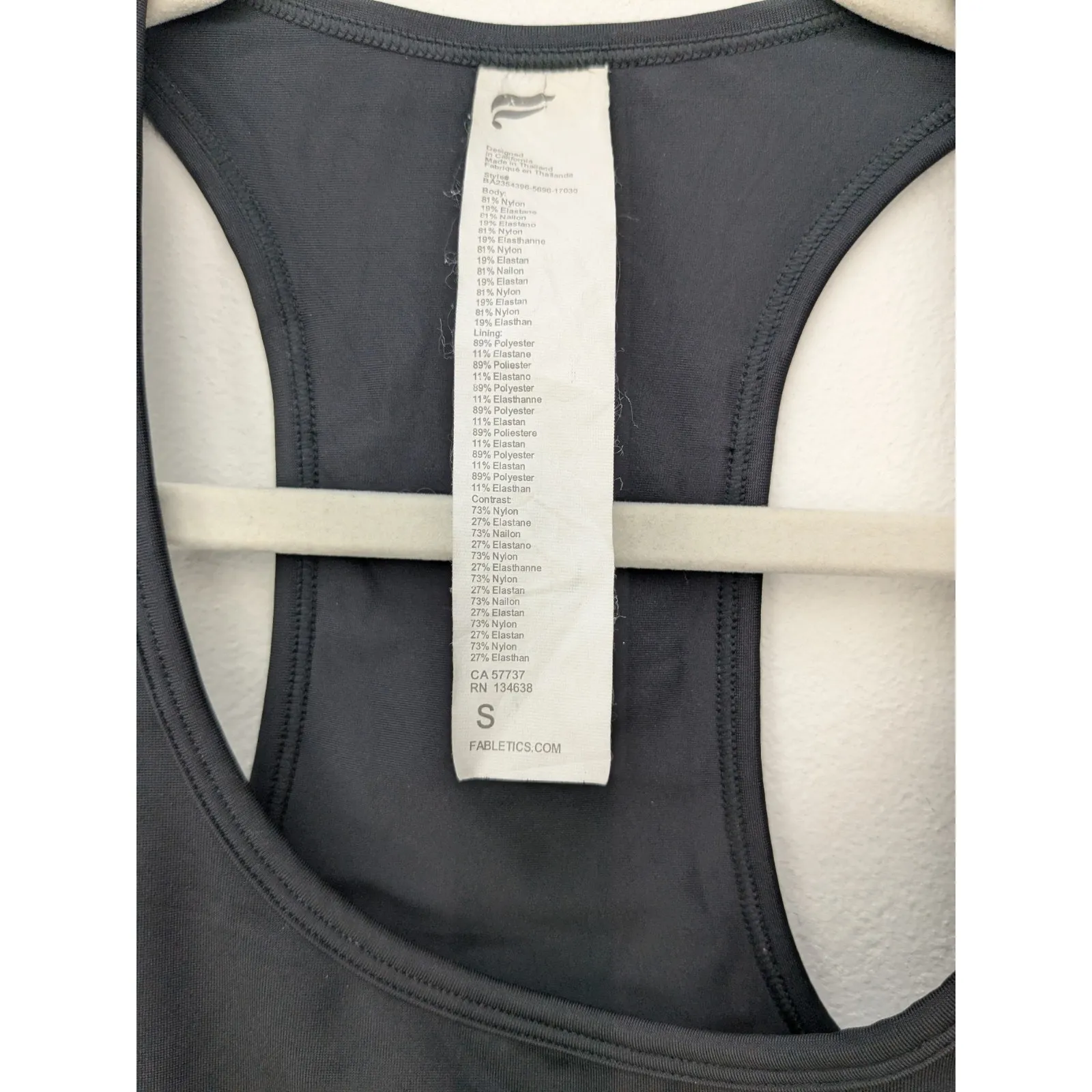 Fabletics On The Go Sports Bra MEDIUM Impact Black White NO PADS Size Small - Image 2