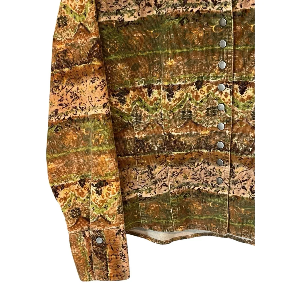 Christopher & Banks Shirt Jacket Womens Size Small Brown Green Long Sleeve Snap - Image 4