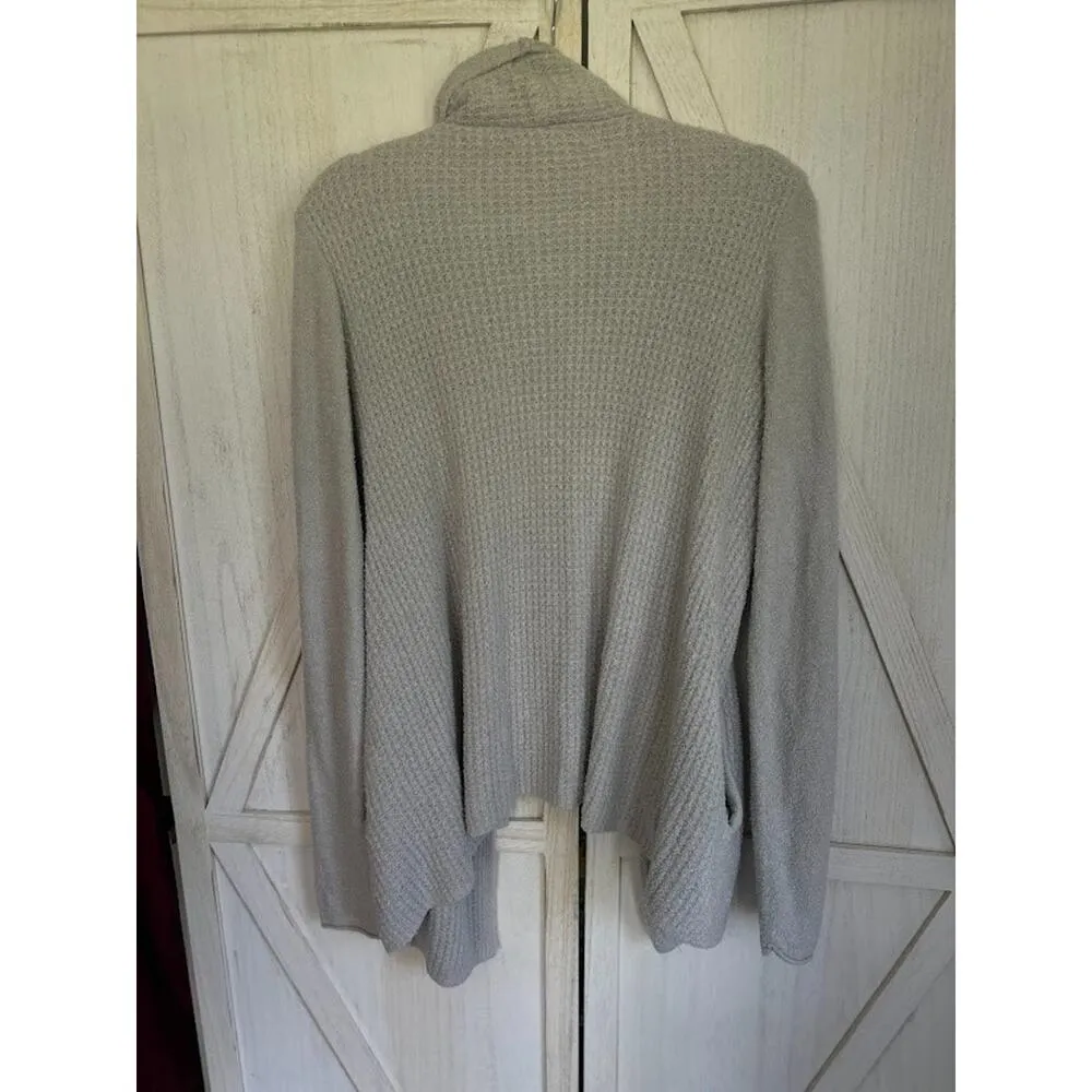 Barefoot Dreams Cozychic Lite Montecito Cardigan Pocket Size Medium Grey Sweater - Image 4