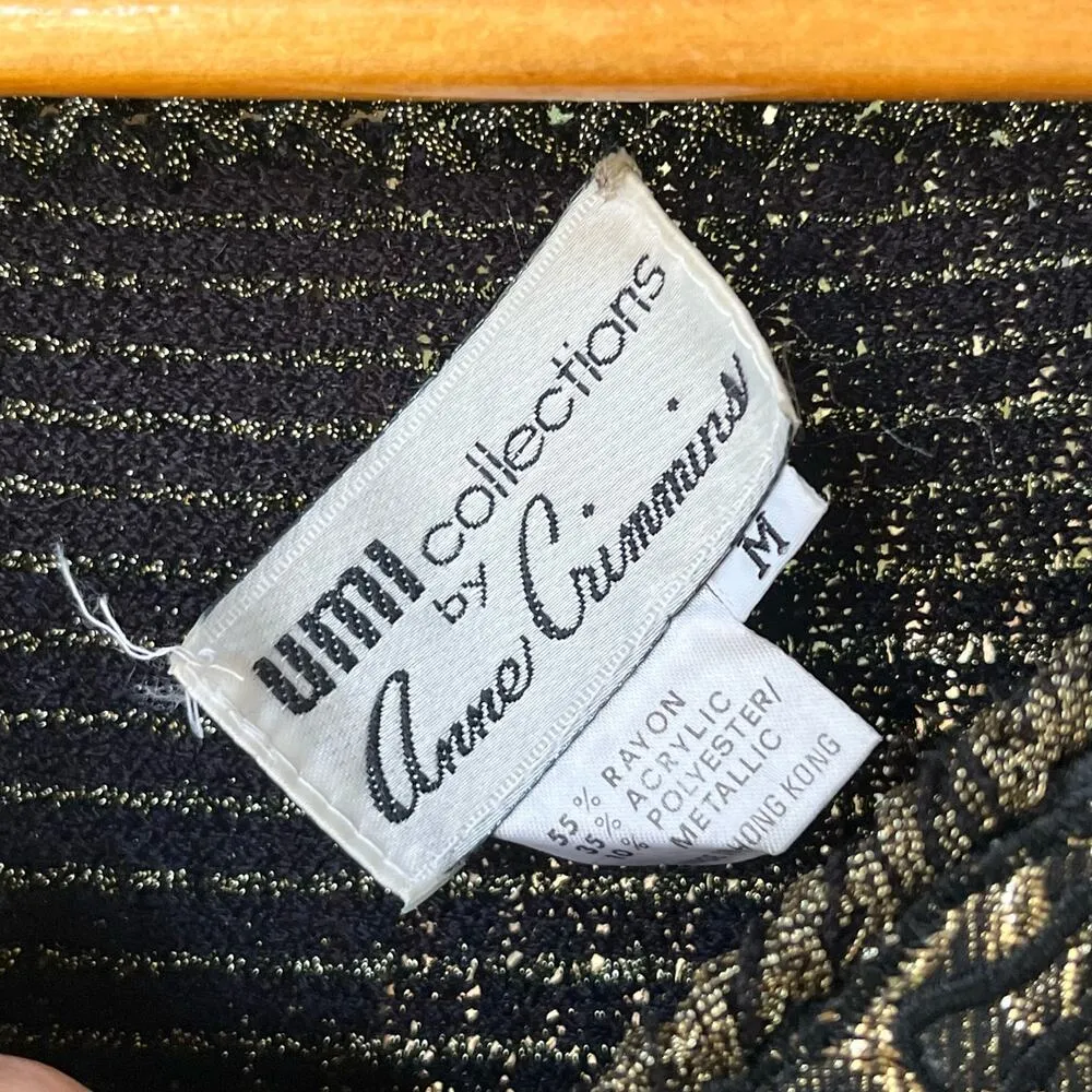 Umi Collections By Anne Crimmins Women's Vintage Gold Metallic Blouse Size M Size M - Image 8