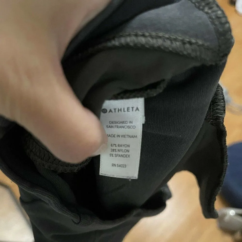 ATHLETA pointe knit charcoal black slim leggings with zip pocket petite 2 - Image 7