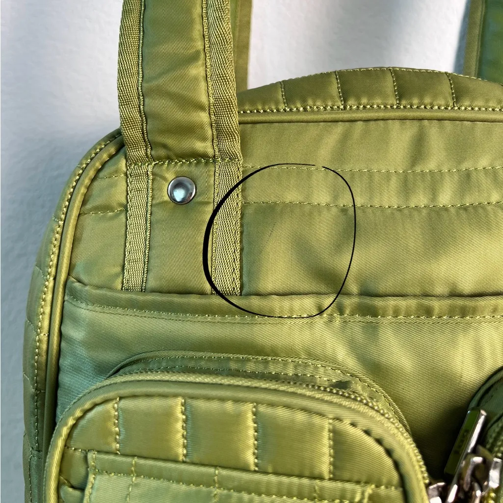 Lug Green Overnight‎ Tote Shoulder Bag Zippered Pockets Travel Bag - Image 9