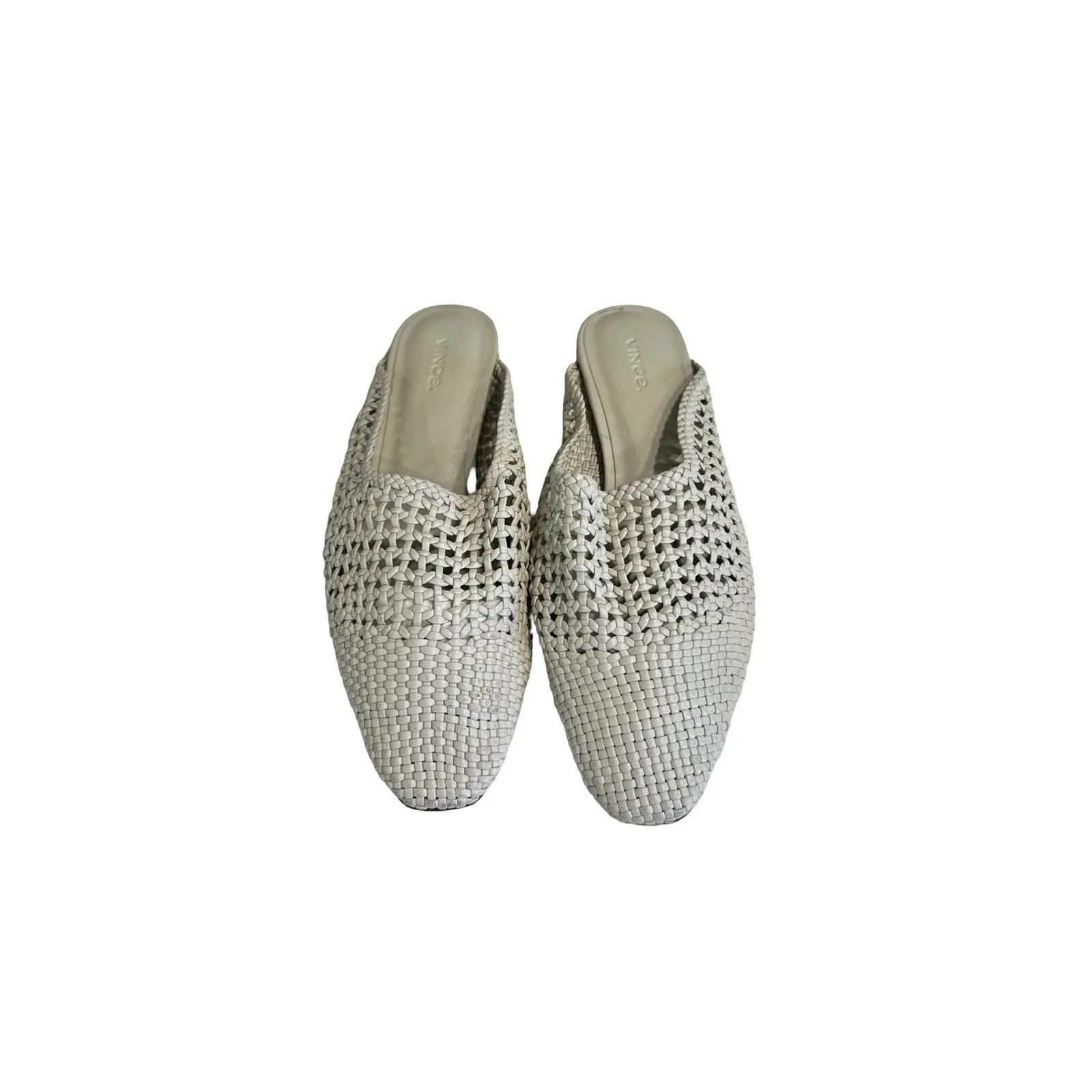 Vince Barrett Woven Leather Mules Size 8.5 M - Image 3