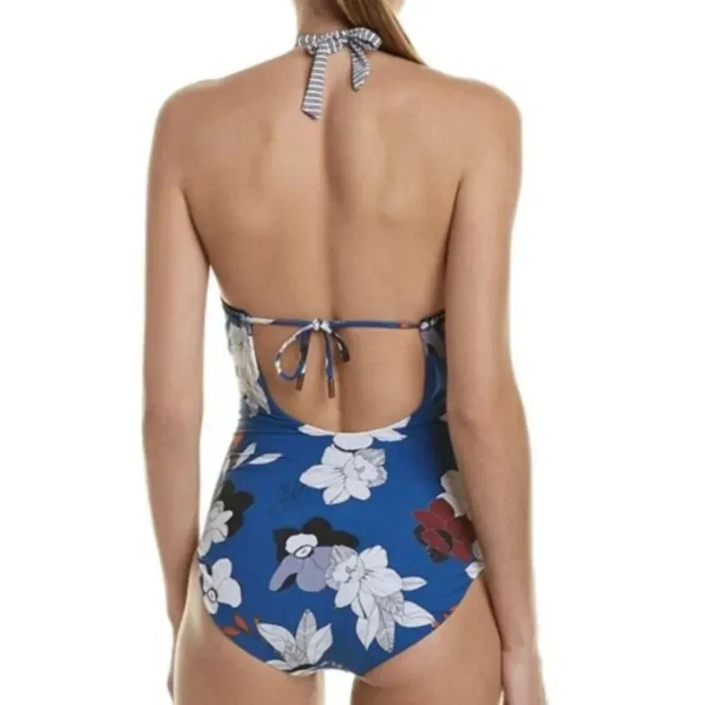Red Carter Size‎ XS One Piece Floral Print Blue White Exclusive Swimsuit… - Image 2