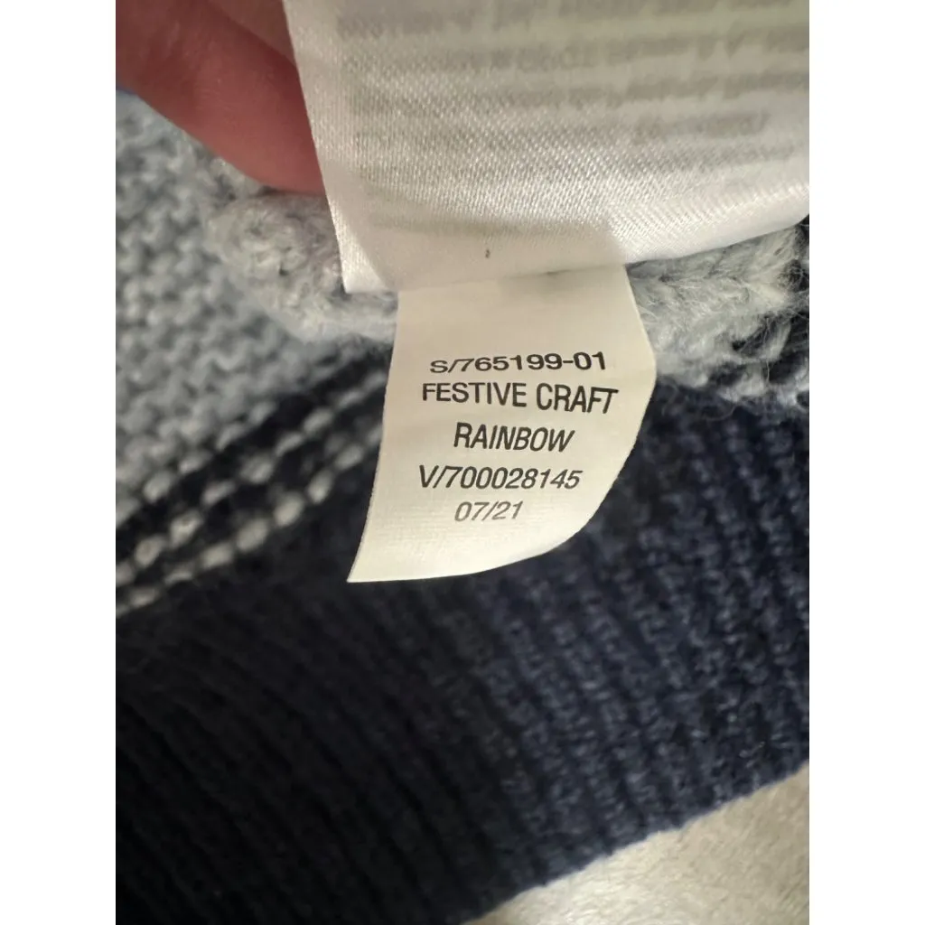 Old Navy Festive Craft Rainbow Striped Sweater - Cozy Knit Blend Vibrant Colors - Image 5