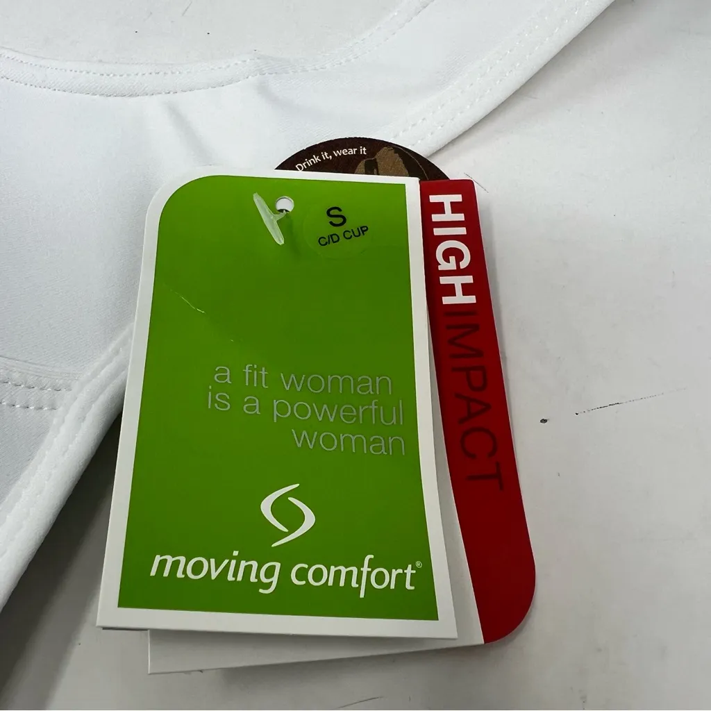 Moving Comfort Vixen High impact sports bra in white size S Small C/D cup NWT - Image 5