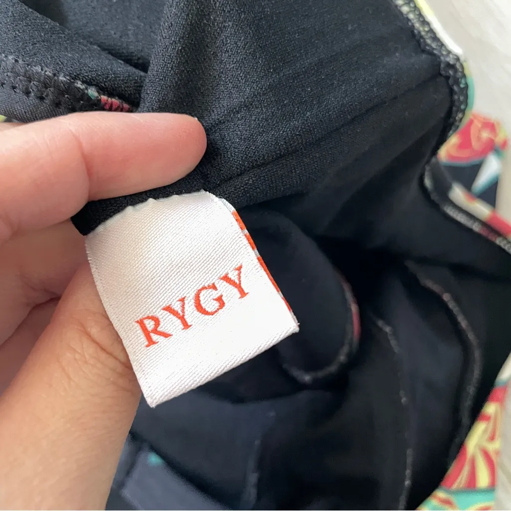 Rygy Retro Swimsuit one piece womens Black medium tropical vacation tiki resort - Image 2